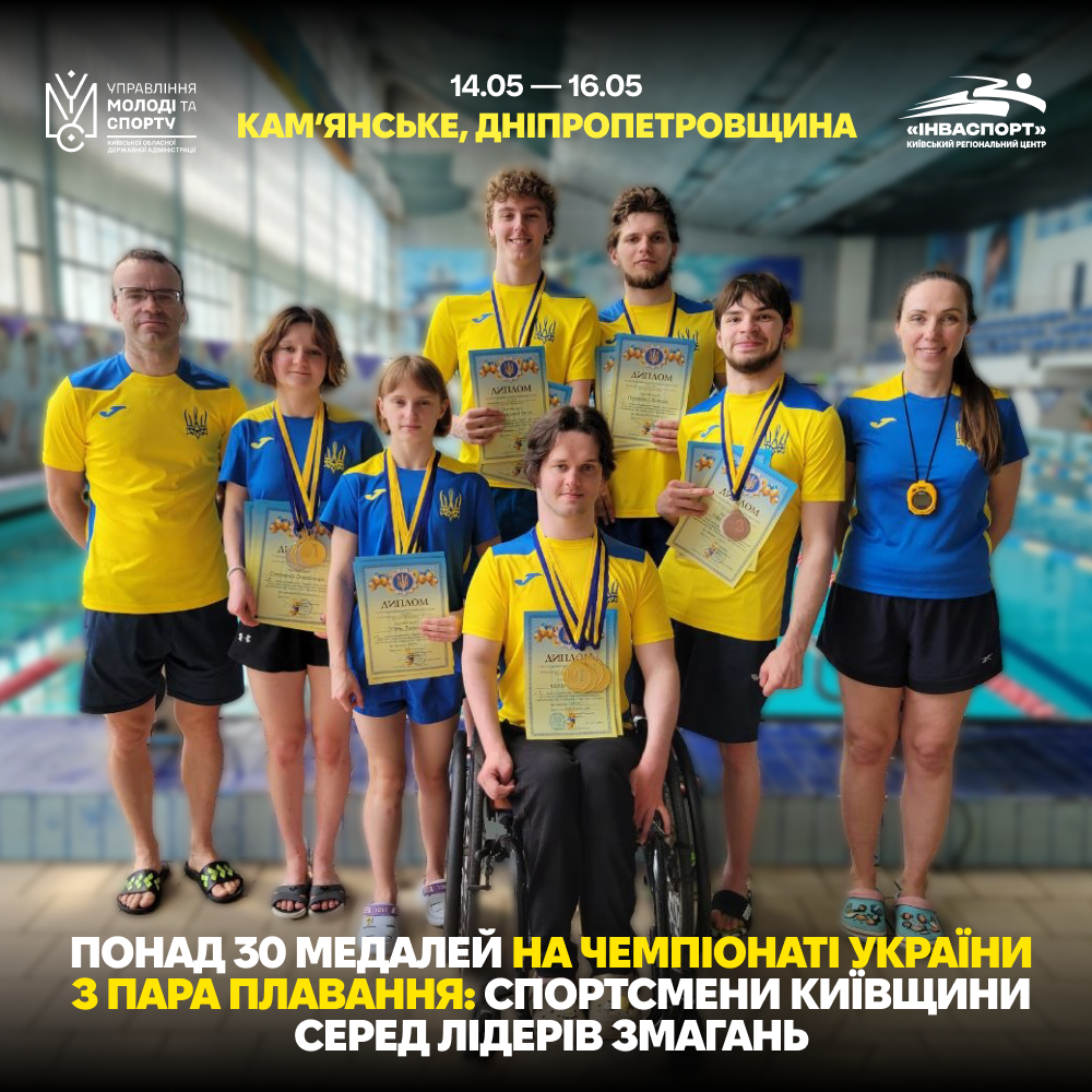 31 медаль у доробку Київської області на чемпіонаті України з пара плавання